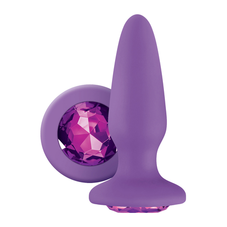 Glams Silicone Rainbow Gemstone Butt Plug Purple Ns Novelties 657447098307,,