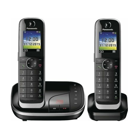 Telefono Cordless Duo-Dect Panasonic Kx-Tgj322gb Con Ab, Nero