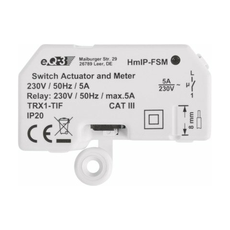 Eq-3 Homematic Ip Switch E Attuatore Di Misura - Da Incasso