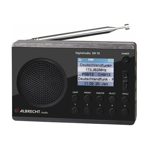 Radio Digitale Albrecht Dr 70, Display A Colori, 230 V E Funzionamento A Batteria