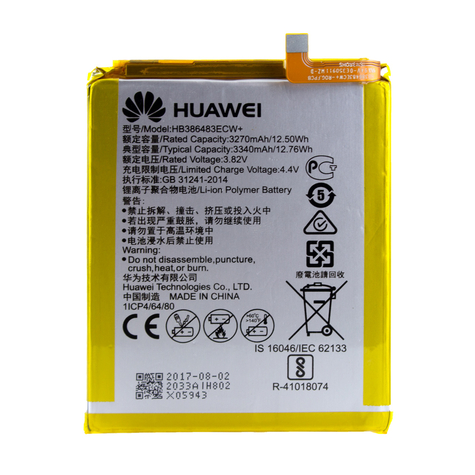 Huawei Hb386483ecw Batteria Agli Ioni Di Litio Honor 6x, G9 Plus, Nova Plus 3340mah