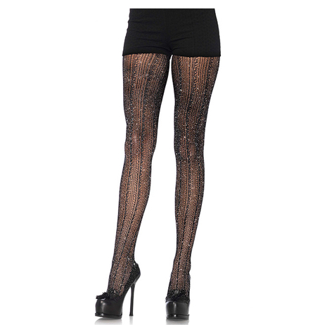 Spandex Tights In Crochet Look With Lurex.