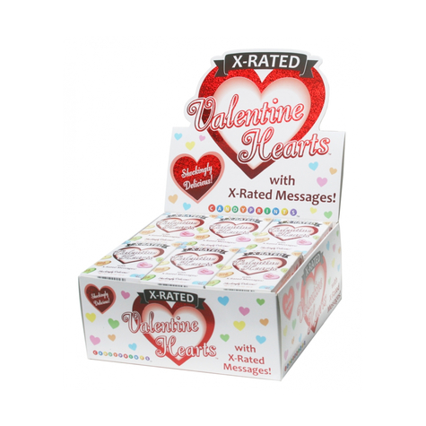 x rated valentines hearts candy display 24 pezzi