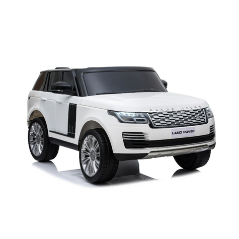 Veicolo Per Bambini - Auto Elettrica Land Rover Range Rover - Licenza - 2x 12v7ah, 4 Motori- 2,4ghz Telecomando, Mp3, Sedile In Pelle + Eva-Bianco