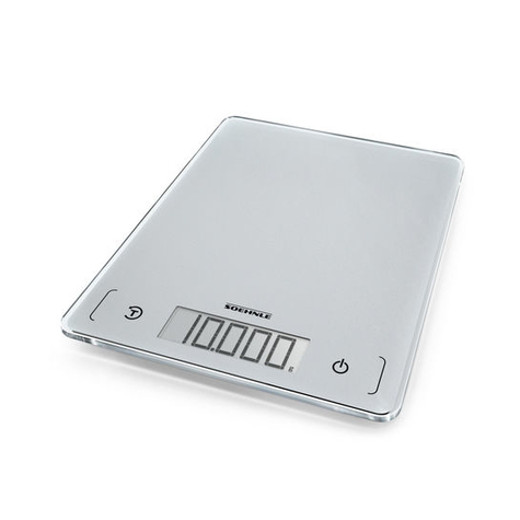 Soehnle Page Comfort 300 Slim - Bilancia Da Cucina Elettronica - 10 Kg - 1 G - Argento - Controsoffitto (Posizionamento) - Quadro
