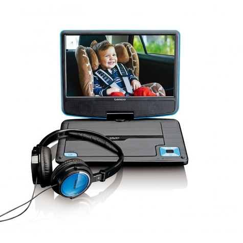 stl lenco dvp-910 - lettore dvd portatile - convertibile - nero - blu - cd, dvd - 22,9 cm (9 pollici) - tft