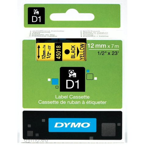 Dymo D1 - Etichette Autoadesive - Nero Su Giallo