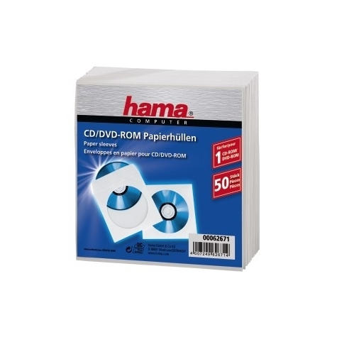 Hama Cd-Rom Paper Sleeves 50 Bianco 50 Dischi Bianco