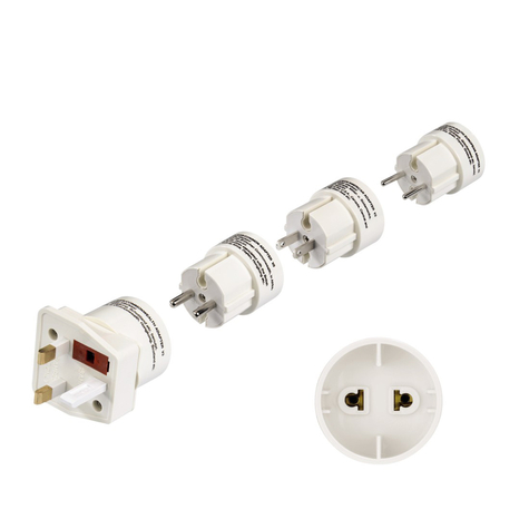 Hama Universal Ii Travel Adapter Plug Set - Universale - Tipo C (Euro Plug) - Bianco - Connettore Maschio / Femmina