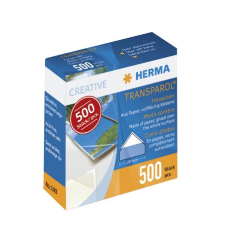 Herma Transparol Photo Corners Dispenser Confezione Da 500 Trasparente 500 Pezzi