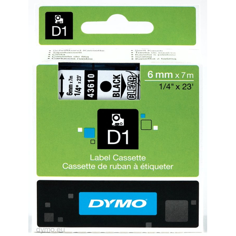 Dymo D1 - Etichette Autoadesive - Nero Su Trasparente