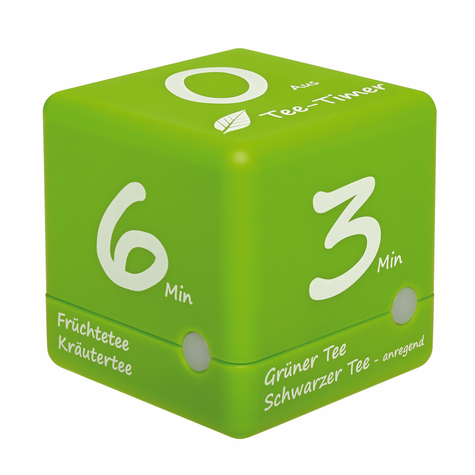 Tfa Cube Timer - Timer Digitale Da Cucina - Verde - Bianco - 6 Min - Plastica - A Libera Installazione - Aaa