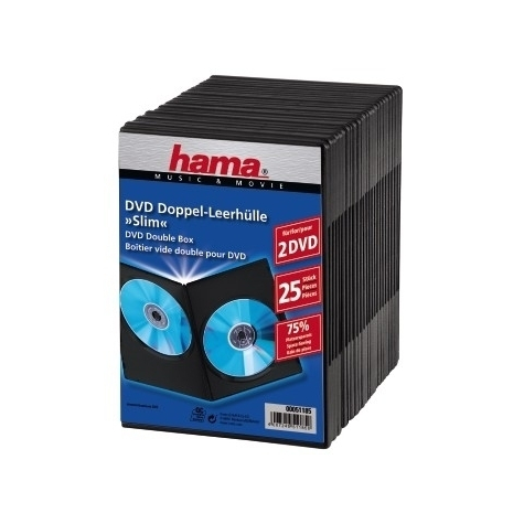 Hama Dvd Slim Double-Box 25 - Nero 2 Dischi Nero