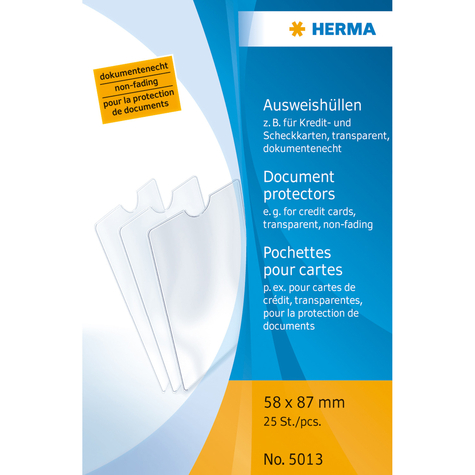 Herma 5013 - 58 X 87 Mm - Transparent - Polypropylene (Pp) - 58 Mm - 87 Mm - 25 Piece(S)