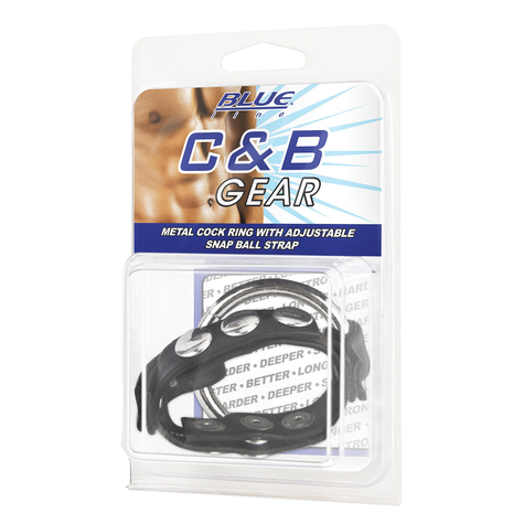 Blue Line C&B Gear Metal Cock Ring With Adjust. Cinghia A Sfera A Scatto