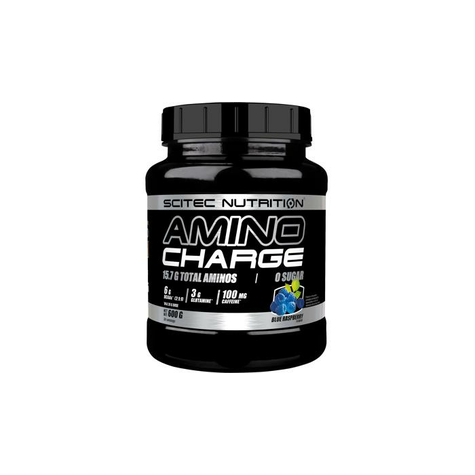scitec nutrition amino charge, 600 g dose, lampone blu