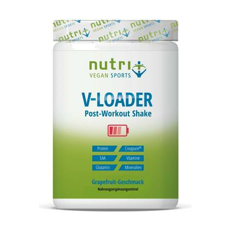 Nutri+ Vegan V-Loader Polvere, Lattina Da 750 G, Pompelmo/Mela Verde