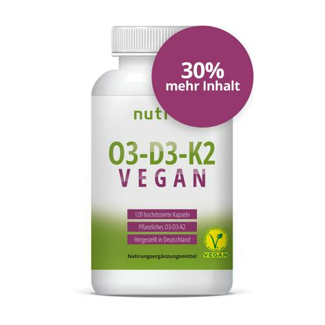 Nutri+ Vegan O3-D3-K2 Capsule Vitaminiche, 120 Capsule