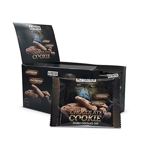 Alphatier Chocolate Protein Cookie, 12 X 50 G Cookies, Double Chocolate Chip