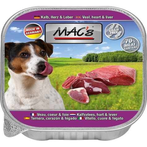 Mac's, Macs Dog Veal+Heart+Liver 150gs