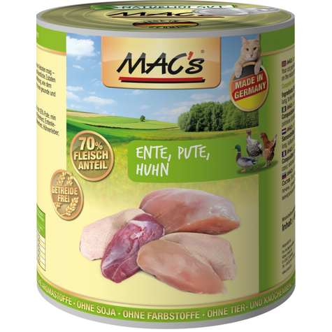 Mac's, Macs Cat Duck-Turkey-Chicken 800gd