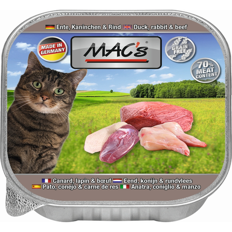 Mac's, Macs Cat Duck-Can+Beef 85gs