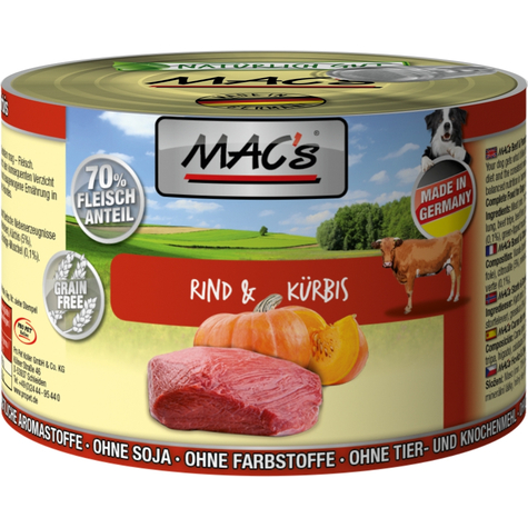 Mac's, Macs Dog Beef + Pumpkin 200gd
