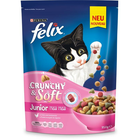 Nestle Cat, Fel.Crunchysoft Jun. Pollo 950g
