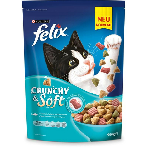 Nestle Cat, Fel.Crunchy+Soft Tuna+Gem.950g