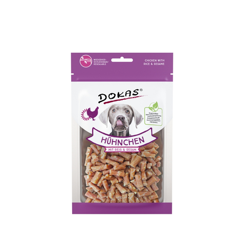 Dokas Snack Secchi, Dokas Cane Pollo+Riso+Sesamo 70g