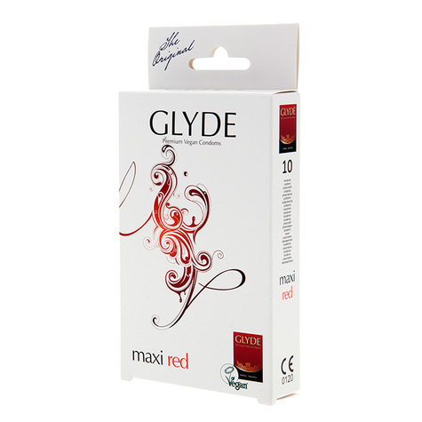 Preservativi : Glyde Ultra Maxi Rosso 10 Condoom Grandi