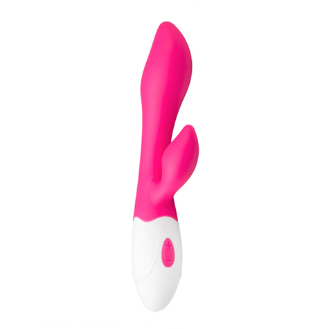 Vibratori Tarzan : Vibratore G-Spot Rabbit In Silicone Rosa/Bianco