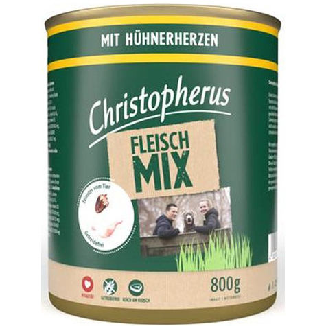 Christopherus Meat Mix Con Cuori Di Pollo Lattina Da 800g