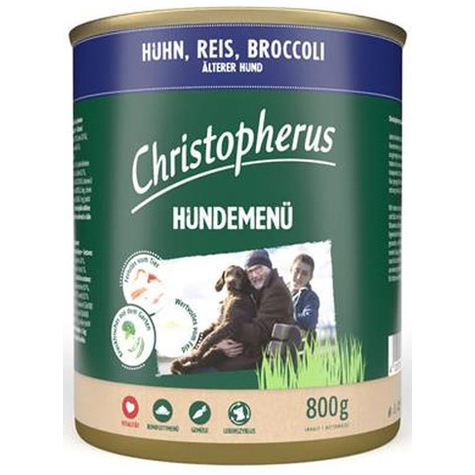 Christopherus Dog Menu -Senior Con Pollo, Riso, Broccoli