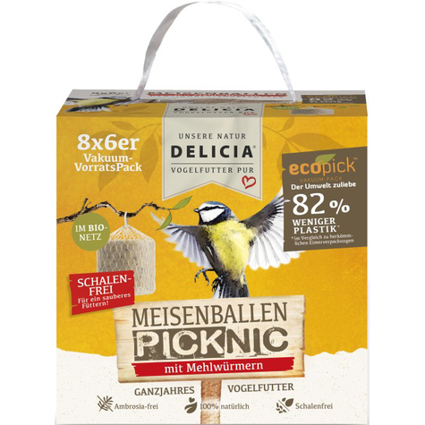 Delicia Tit Bale Picknik 48s With Mealworms - In Bi