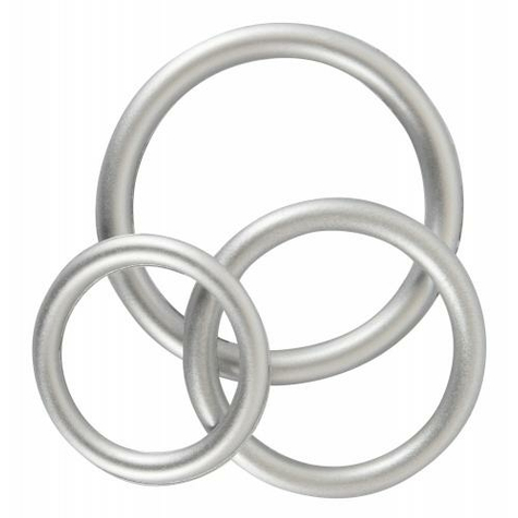 Cock Ring Set Made Of Metallic Silicone