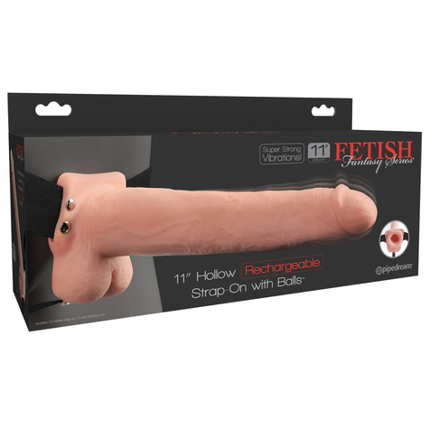 11 Hollow Rechargeable Strap-On Con Palle
