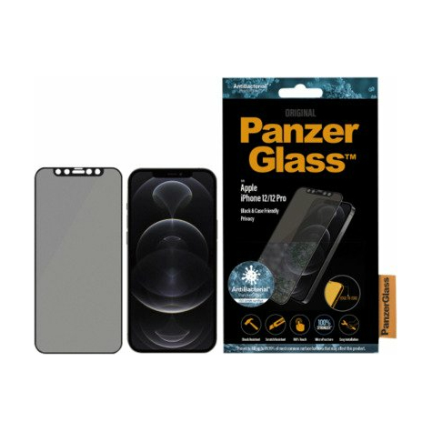 Vetro Blindato Apple Iphone 12/12 Pro Cf Antibatterico Privacy E-To-E, Nero