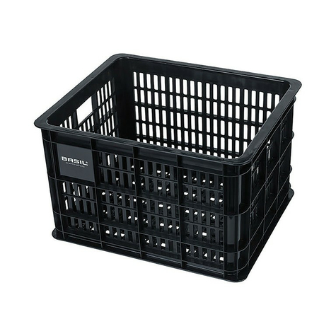 Basil Crate M Bike Box 34x40x25cm, Nero, Plastica, 33ltr  