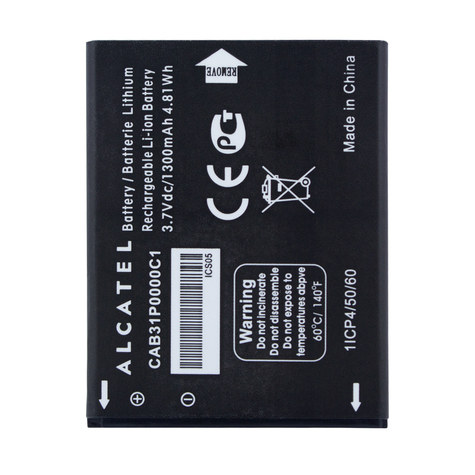 alcatel batteria agli ioni di litio cab31p0000c1 ot-990, ot985, ot-918 1300mah