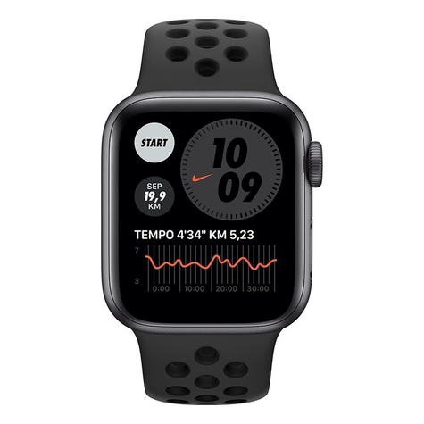 Apple Watch Ser. 6 Nike Cell 40 Mm Alu Grigio / Sport Antracite-Nero