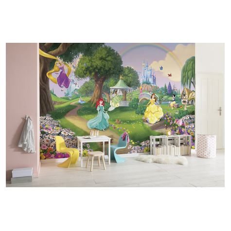 Carta Da Parati Adesiva - Principessa Disney Arcobaleno - Dimensioni 368 X 254 Cm