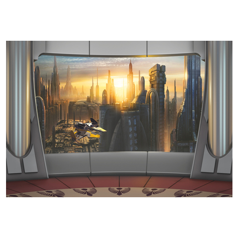 Carta Da Parati Adesiva - Star Wars Coruscant View - Dimensioni 368 X 254 Cm