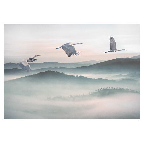 Carta Da Parati Adesiva Fotografica  - Mystic Cranes - Dimensioni 400 X 280 Cm