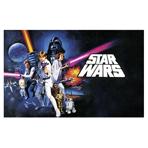 Carta Da Parati Adesiva Fotografica  - Star Wars Poster Classic 1 - Dimensioni 400 X 250 Cm