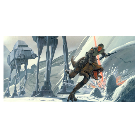 Carta Da Parati Adesiva Fotografica  - Star Wars Classic Rmq Hoth Battle Ground - Dimensioni 500 X 250 Cm