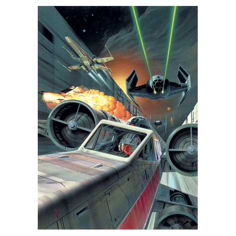 Carta Da Parati Adesiva Fotografica  - Star Wars Classic Death Star Trench Run - Dimensioni 200 X 280 Cm