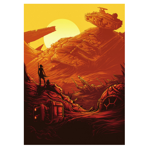 Carta Da Parati Adesiva Fotografica  - Star Wars Jakku Star Destroyer - Dimensioni 200 X 280 Cm