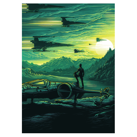 Carta Da Parati Adesiva Fotografica  - Star Wars X-Wing Assault Takodana - Dimensioni 200 X 280 Cm