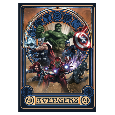 Carta Da Parati Adesiva Fotografica  - Avengers Ornament - Dimensioni 200 X 280 Cm